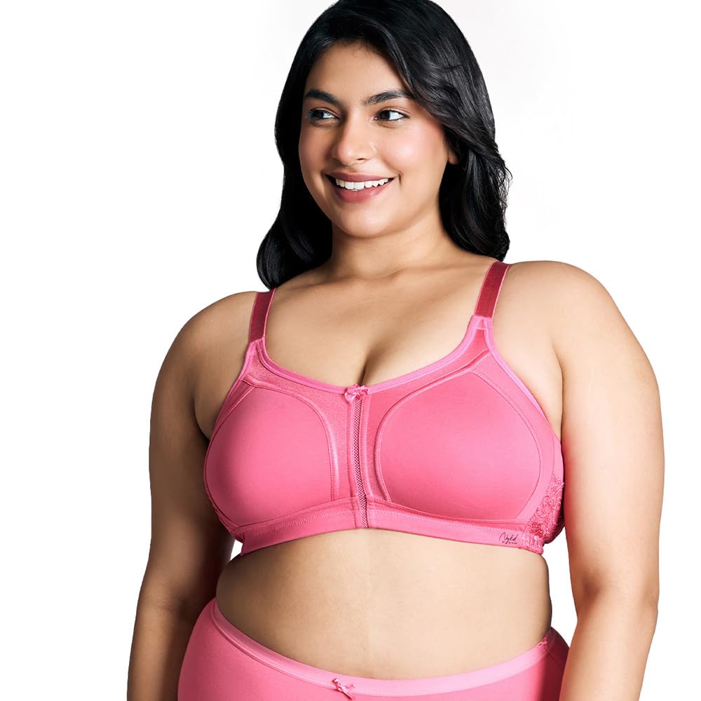NYKD (NYB101 Cotton Non Padded & Non Wired Everyday Bra for Women | M-Frame Structure for Bounce Control with Full Coverage & Su