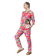 Eyebogler Pyjama Set For Women || Night Suit Set || Night Dress For Women (Star-Moon,Coffey-Cup) Multicolour
