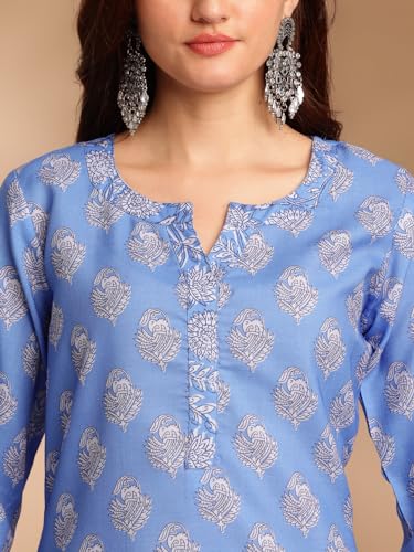 Lookmark Cotton Blend Women Kurta Set: Fashionable Fusion Of Comfort And Elegance: Stay Chic And Comfortable With Our Printed Sets!
