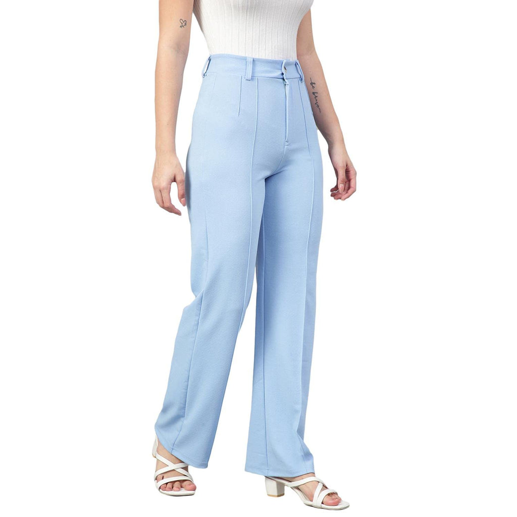 Kotty Womens High Rise Viscose Rayon Solid Trousers