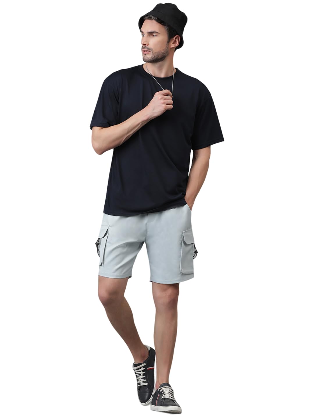 Kotty MenS Cargo Shorts With Multiple Pockets  Ideal For Hiking & Adventure(Blue,L)