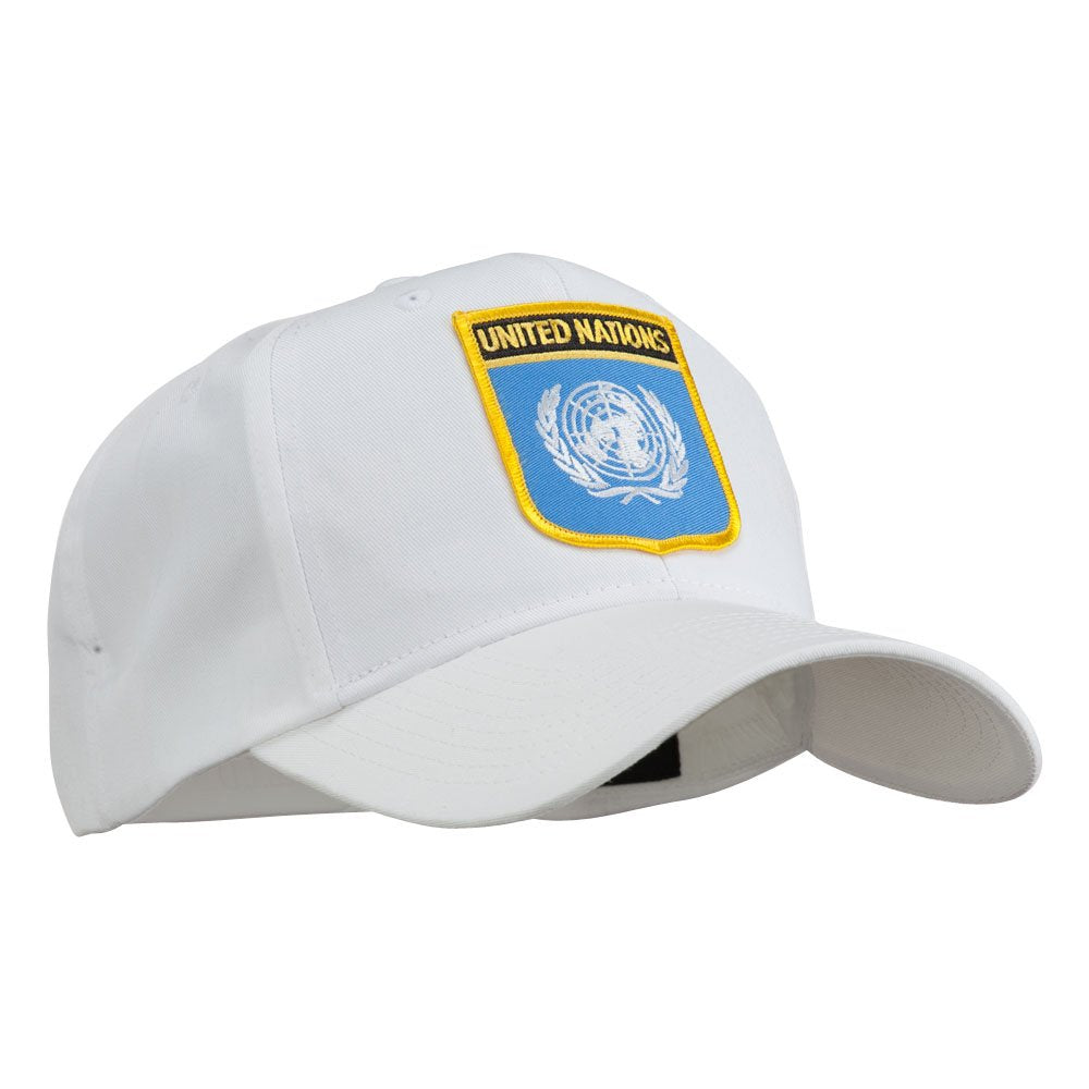 United Nations Flag Shield Patched Cap - White OSFM