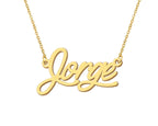 Aoloshow 18k Gold Plated Jorge Pendant Name Necklace Stainless Steel Initial Necklace Mens Jewelry for Christmas