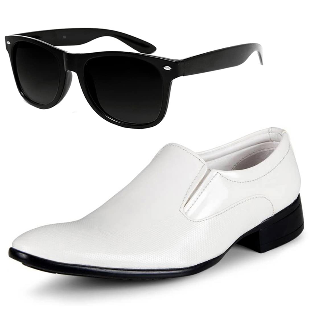 Vitoria Stylish Mens Synthetic Leather Formal Shoes with FreeBlack Wyfer Unisex Sunglasses/Office Shoes/Suit Shoes/Dress Shoes/ 7