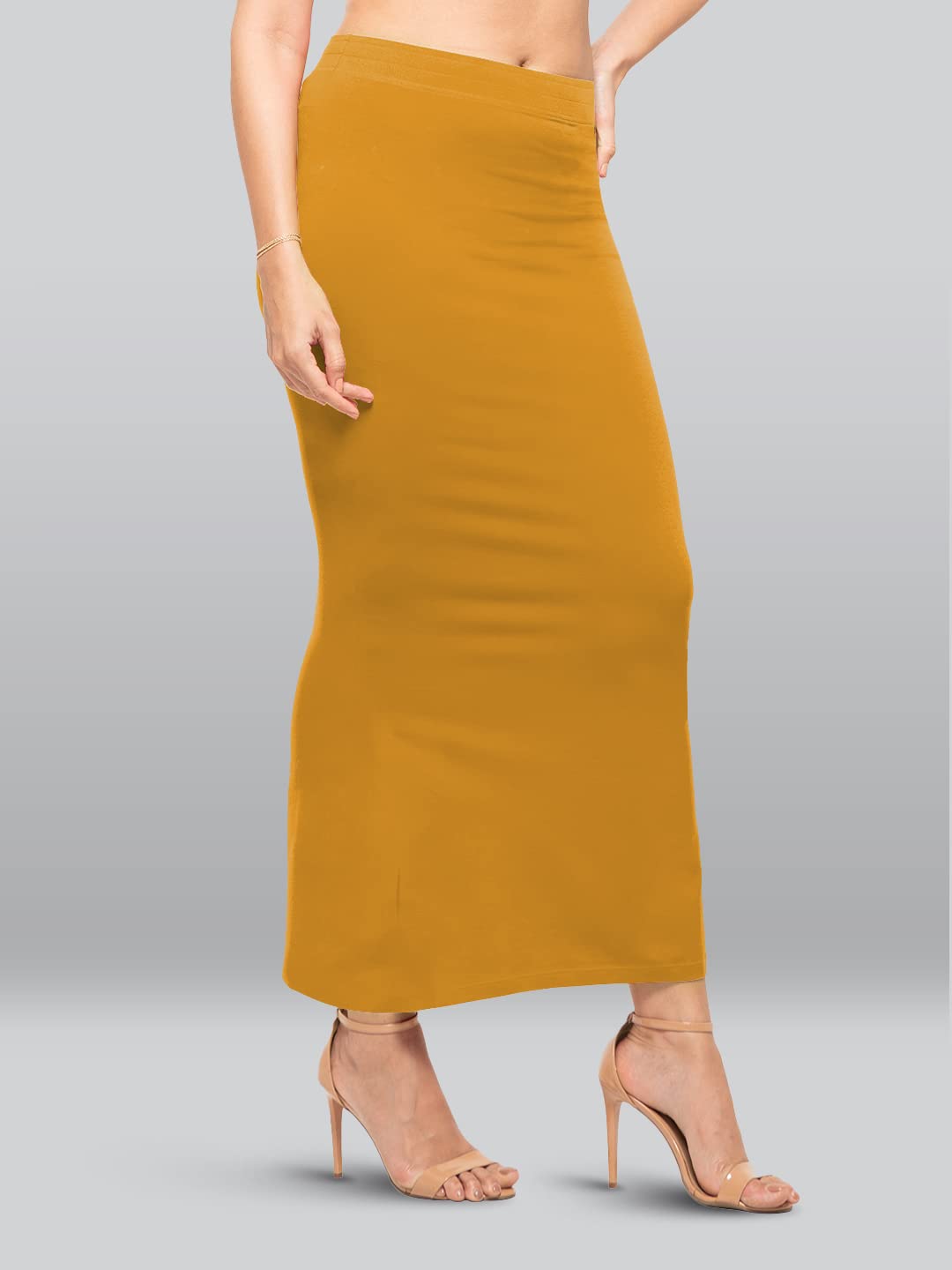 Lyra Lycra Saree Shapewear Petticoat for Womens Sarees Mustard