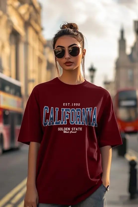 Juneberry Round Neck Drop Shoulder Round Neck Black & White Graphic Printed Pure Cotton Oversized Baggy Fit Half Sleeve T-Shirt