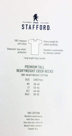Stafford Mens Tall/Extra Tall 100% Heavy Weight Cotton Crew Neck Undershirt, White, Short Sleeve, 4 Pack (Large Tall (LT))