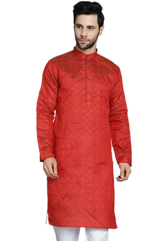 Jompers Mens Woven Design Kurta