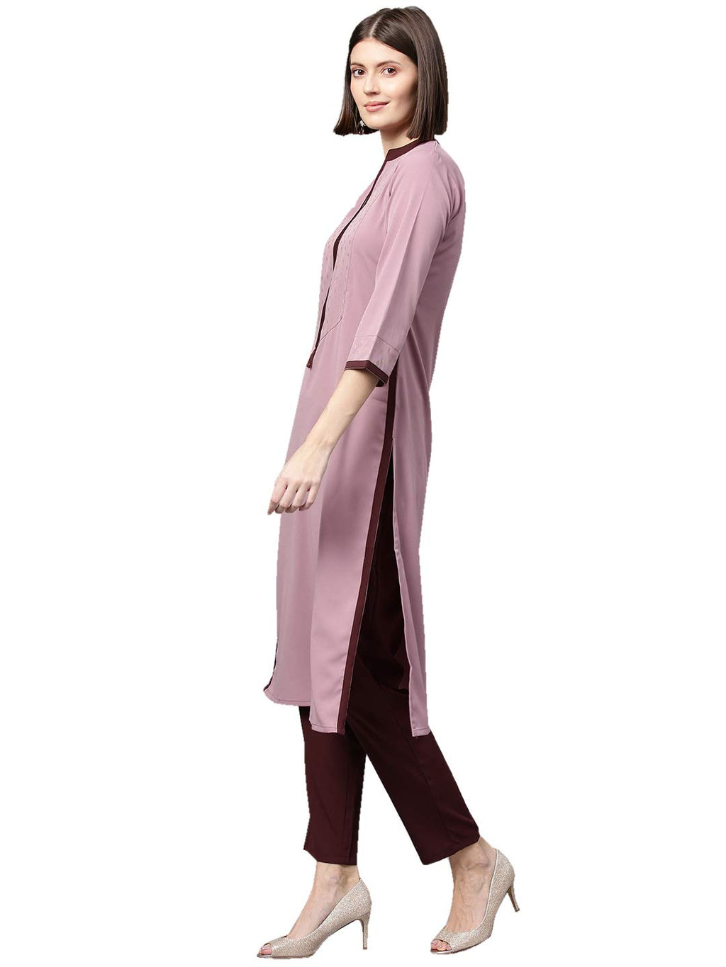 Ziyaa Women'S Crepe Solid Regular Kurta