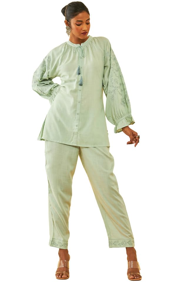 Soch Women Rayon Embroidered Tracksuit