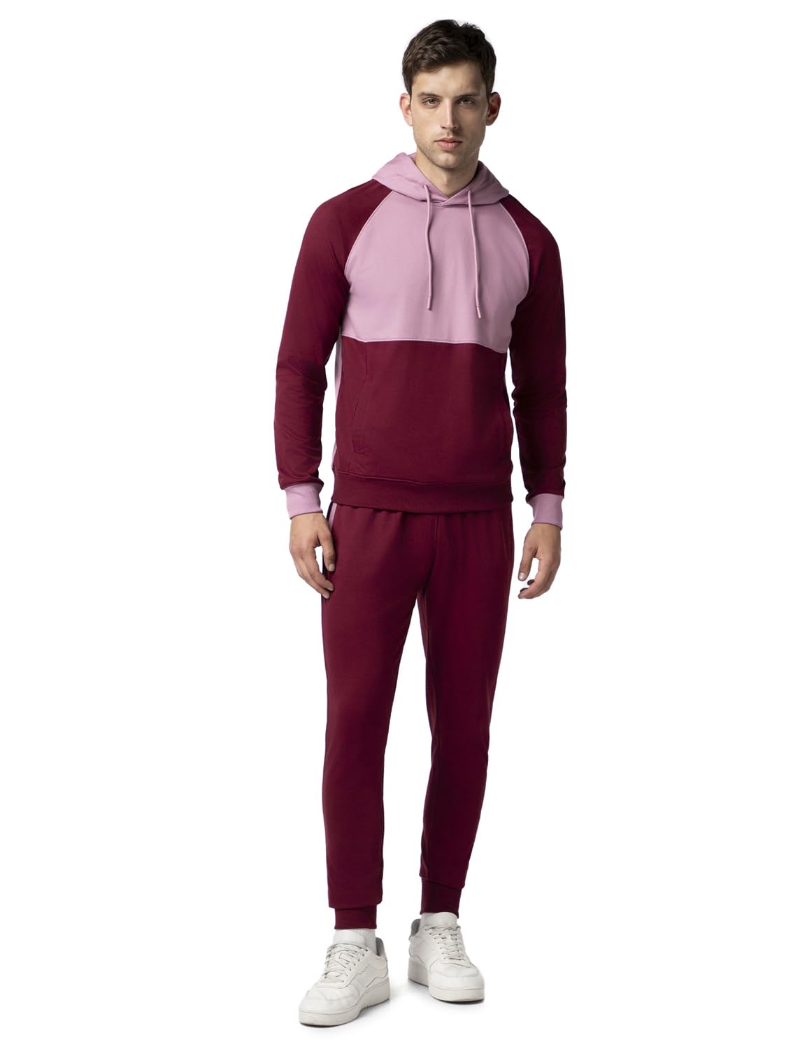 FYLTR Mens Colourblock Hoodie & Jogger Casual Co-ord Set - Raglan Sleeve Detail | Utility Side Pockets | Full Sleeve
