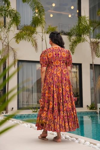Wedani Rayon Dress for Women Purple