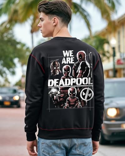 Bewakoof Official Marvel Merchandise Marvel Men Graphic Print Oversized Fit Full Sleeve Round Neck Cotton Terry Sweatshirt_64878