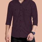 Rebelify Double Pocket MenS Casual Shirt - Regular Fit, Solid Spread Collar, Versatile Everyday Wear, Comfortable And Stylish De