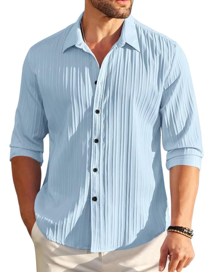 ROYALSCOUT Mens Cotton Blend Full Sleeve Short Kurta Featuring Mandarin Collar Perfect for Ethnic Styling, Work Gatherings, or 