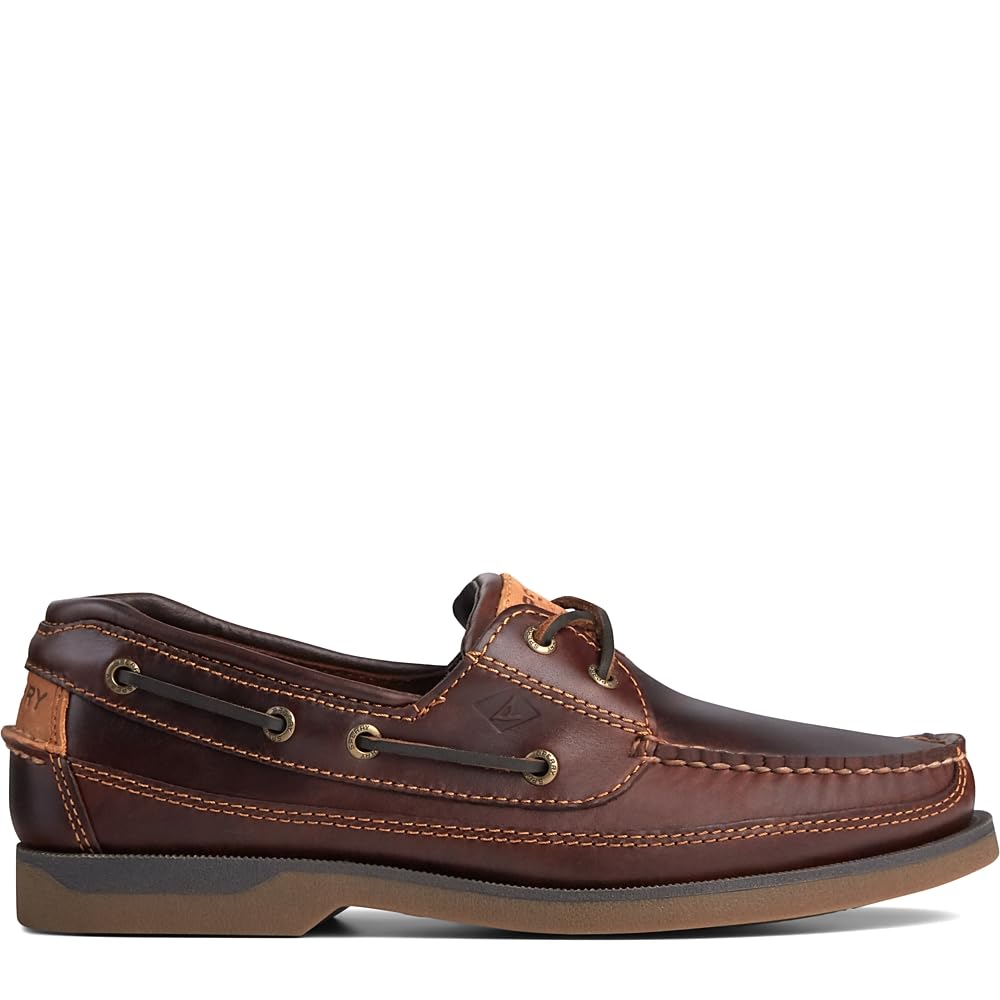Sperry Mens Mako 2-Eye Boat Shoe, Amaretto, 9.5 Wide