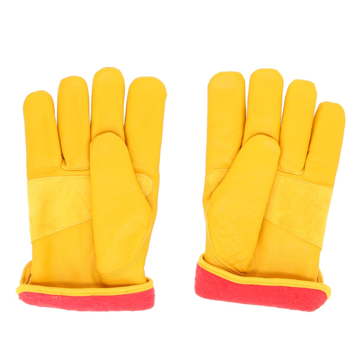 BlackCanyon Outfitters 84001XL Mens Leather Work Gloves Fleece Lined Cowhide Leather Truck Driving Gloves Yellow XL