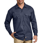 Dickies mens Big-tall Long-sleeve work utility button down shirts, Navy, 3X-Large US