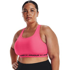 Under Armour Womens Crossback Mid Impact Sports Bra , Cerise (653)/Black , 2X