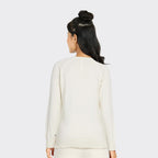 BlissClub at-Ease CottonKnit Top | 100% Cotton top| Breathable | Ventilation Panels | Full Sleeves | Pointelle top