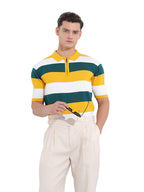The Indian Garage Co Mens Oversized Textured Half Sleeves Collar Neck Sweater