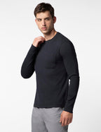 FYLTR Mens Casual Crewneck Full Sleeve T-Shirt with Stab Stitched Front Pocket Detail