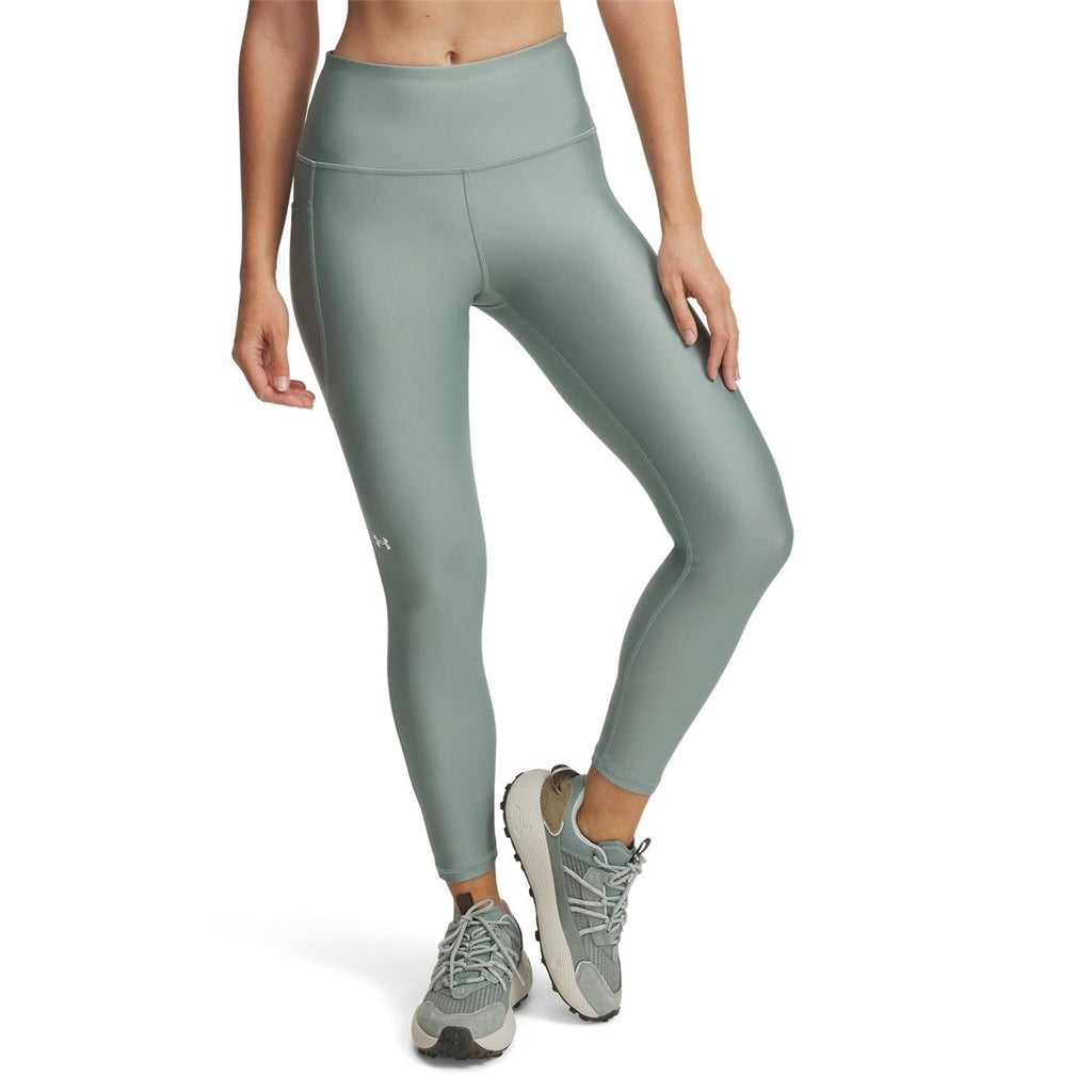 Under Armour Womens HeatGear Armour High Waisted Ankle No-Slip Leggings, (349) Silica Green / / White, XX-Large