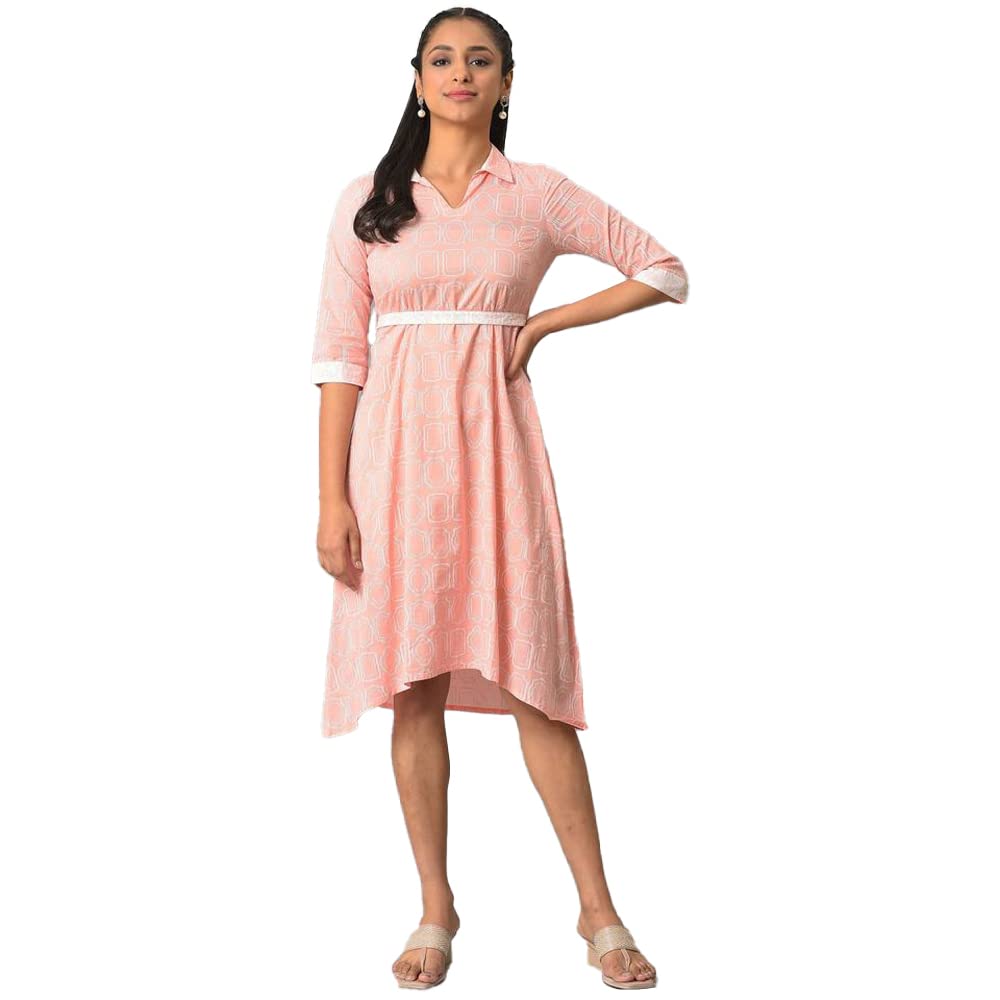 Aurelia WomenS Cotton A-Line Midi Dress (23Fea13903-506842_Orange
