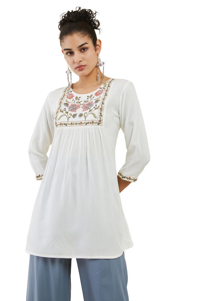 Soch Women Rayon Three Quarter Sleeves T-Shirt