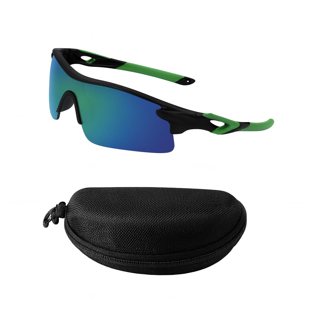 Oversized Sports Sunglasses For Men & Women | Uv Protected Wrap Around Goggles For Cycling, Running, Cricket, Driving & Outdoor  160