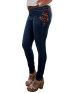 FLORAL EMBROIDERED JEANS