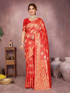 Varanga Women Banarasi Saree With Blouse Piece