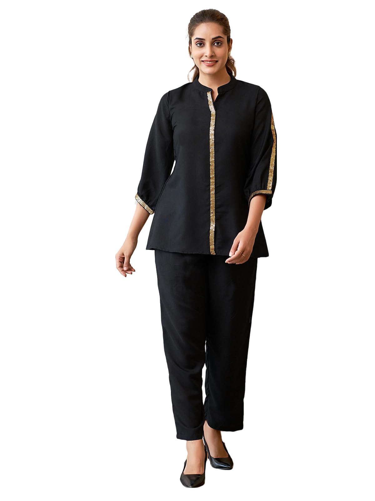 Selvia Womens Co-ords Set|Rayon Blend Top and Trouser Set|Casual Co-ords Set for Women|Two Piece Co-ord Set|Top & Pant Set(642C