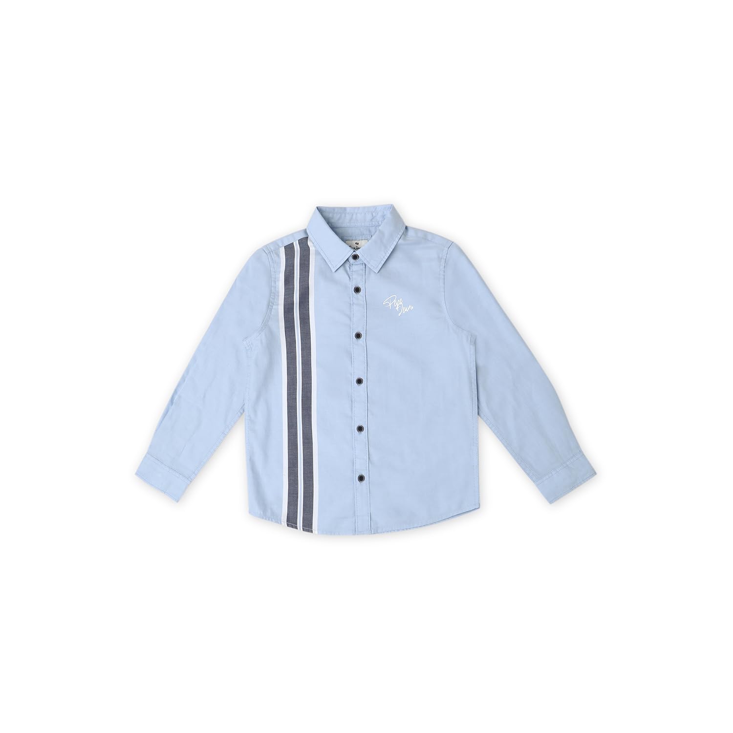 Pepe Jeans BoyS Striped Regular Fit Shirt (Pb302608_Sky Blue