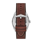 Fossil Men's Everett Three-Hand Date Brown Leather Watch and Bracelet Set