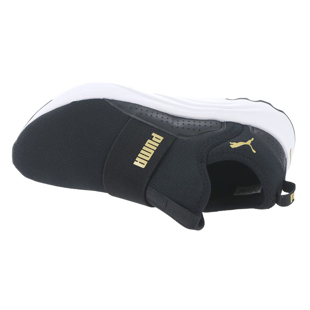 PUMA Women's Softride Sophia Slip On Sneaker Blk/Gld 6 Medium US