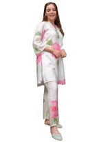 ANNI DESIGNER Womens Chanderi Cotton Straight Printed Co-Ord Set (Lace Cream Co-ord-NKL_L_Cream_Large)