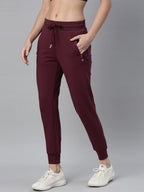 Enamor Athleisure Womens Slim Fit Mid Rise 7/8 Length Quick Dry Antimicrobial 4 Way Stretch Breathable Cotton French Terry Jogg