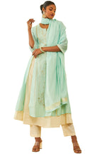 Soch Womens Powder Blue Chanderi Floral Embroidered Suit Set With Zari