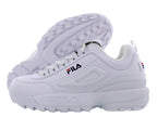 Fila Boy's Disruptor II Sneaker (7 M US, White/navy/Red)