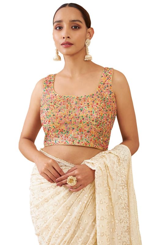 Soch Women Sleeveless Blouse with Embroidery and Sequins