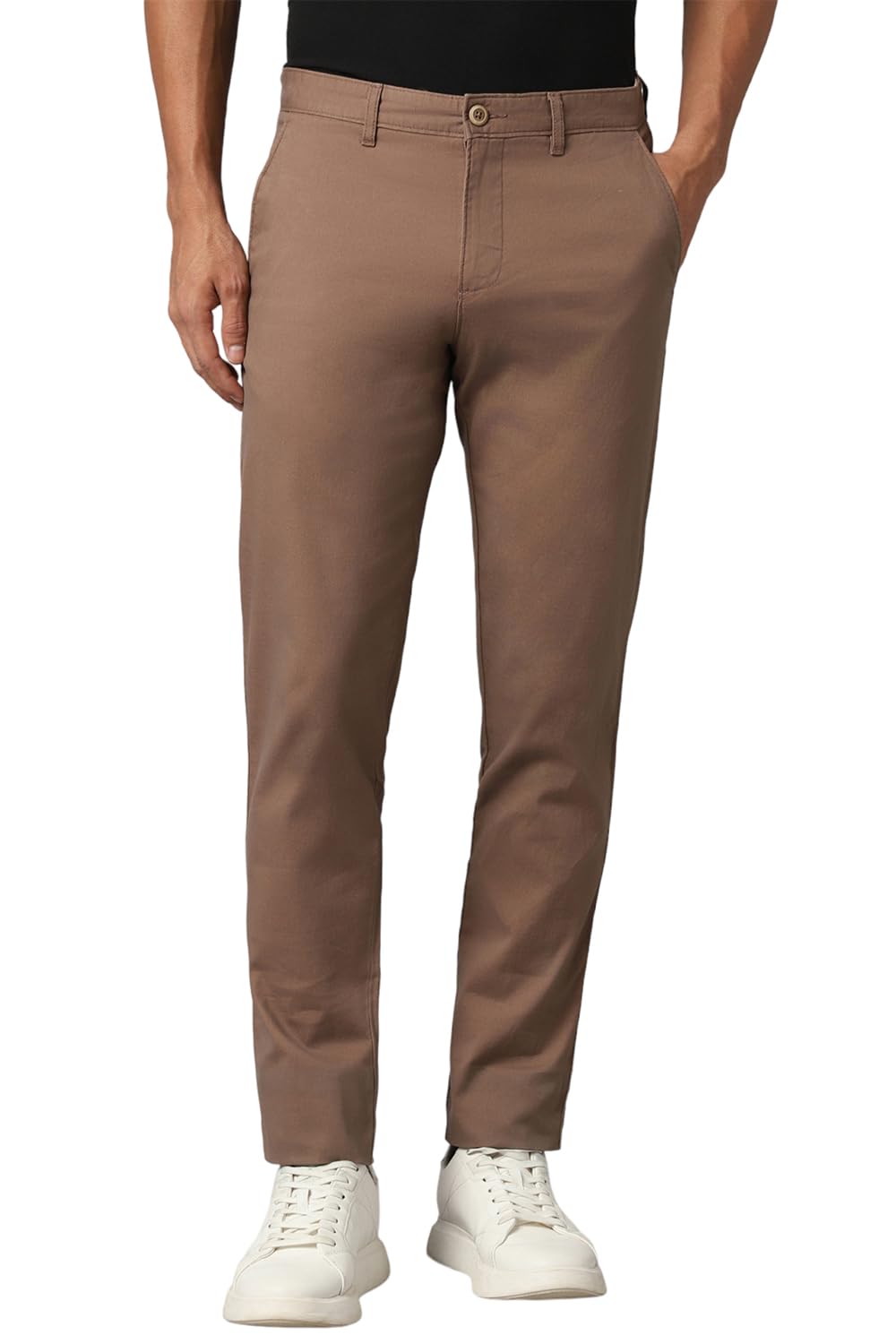 Louis Philippe MenS Slim Tapered Trousers (Lytfcslpt25573_Brown