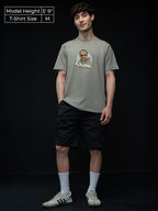 The Souled Store Welcome: Control Uday Men and Boys Short Sleeves Round Neck Grey Graphic Printed Cotton Relaxed Fit T-Shirts