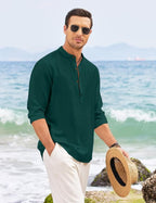 Finivo Fashion MenS Solid Cotton Blend Short Kurta With Mandarin Collar | Casual Ethnic Full Sleeve Kurta For Daily, Festive, An