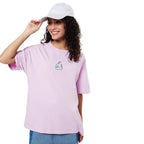 Bewakoof Womens Power Up Graphic Print Purple Round Neck T-Shirt