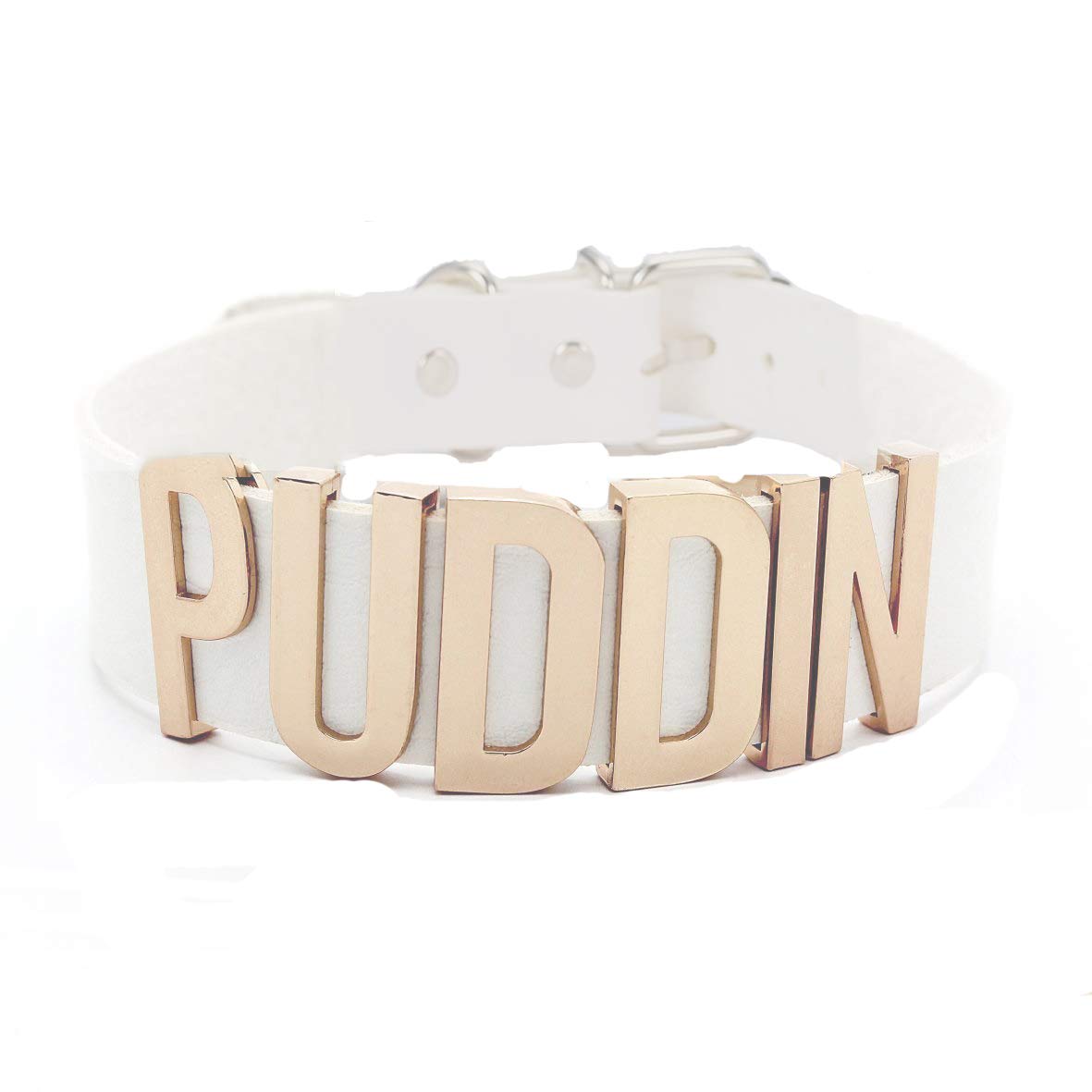 Abitoncc White Pu Leather PUDDIN Choker Necklace for Haley Cosplay Movies Costume Accessiores Halloween Cosplay