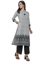 Soch Womens Off White Bandhani Print Kurta With Mandarin Collar