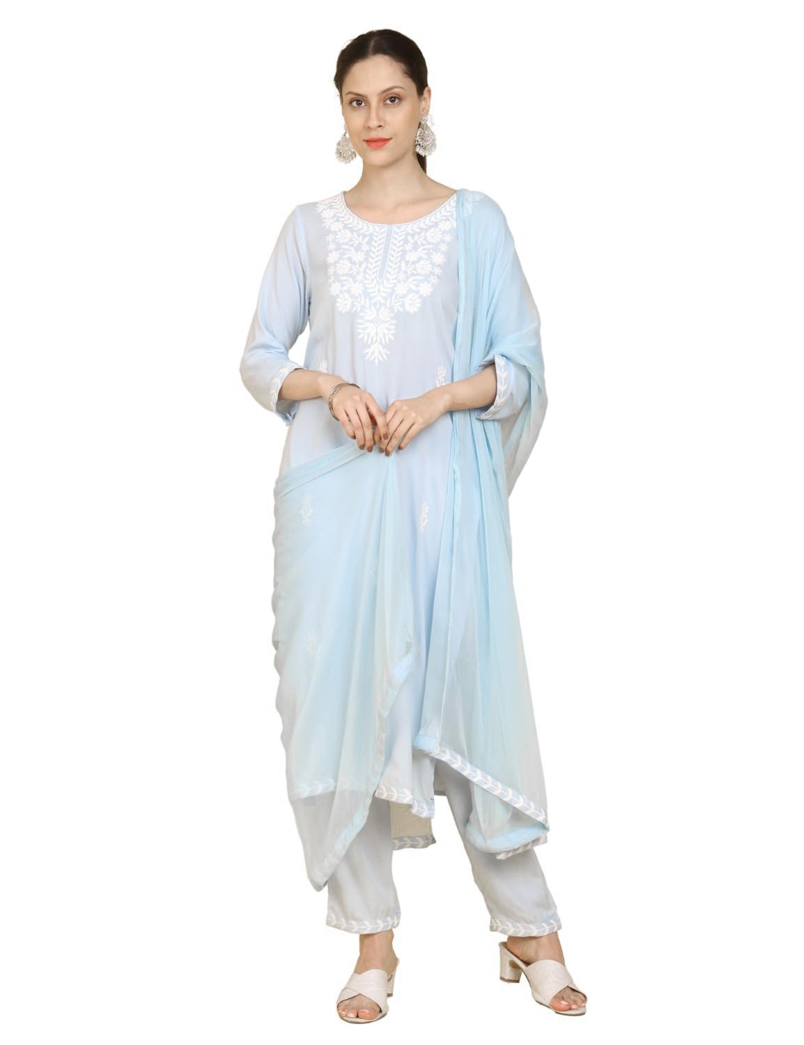 Kaari Rayon Straight 7525 WomenS Kurtas & Kurtis (Kaaass25Wskd-70051_Aasman Blue