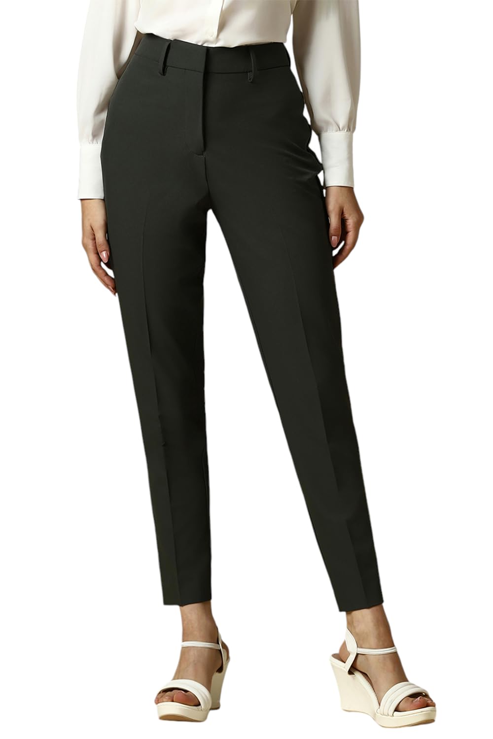 Allen Solly Women Slim Fit Solid Casual Formal Pants