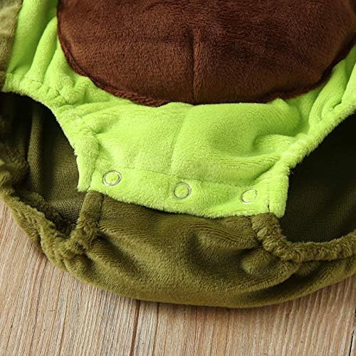 Merqwadd Unisex Toddler Baby Halloween Avocado Costume Cute Velvet Costumes Outfits (Avocado Hoodie Romper)